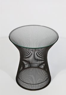 Knoll Platner Glass Top Side Table, Bronze Finish