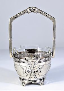 Art Nouveau Austrian Silver Basket 3 OZT