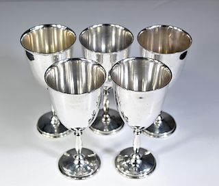(5) Mexican Sterling Silver Goblets,26.855 OZT