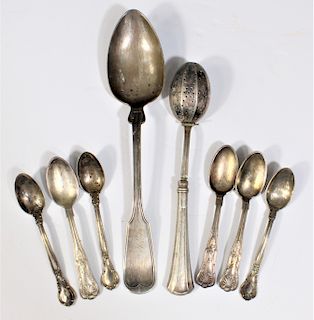 Collection of 8 Sterling Silver Spoons, 5.66 ozt
