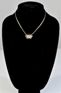 10k Yellow Gold & Diamond Necklace, 9 Grams