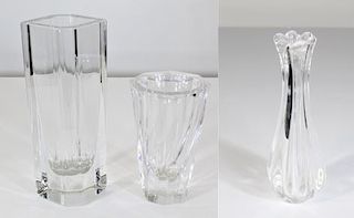 (3) Orrefors Swedish Glass Vases