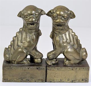 Pair of Bronze Foo Dogs