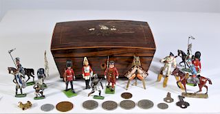 Rosewood Box with Lead Soldiers