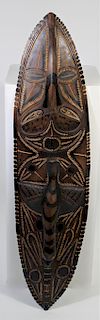African Tribal Hand Carved Wooden Shield