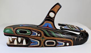 Gary Rice Alaskan Wood Carved Whale
