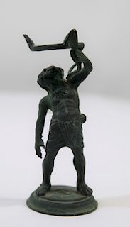 Diminutive Bronze Statue of Warrior