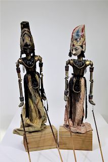 Pair of Indonesian Stick Puppets