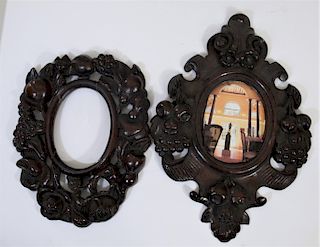 Pair of Carved Black Forest Antique Frames