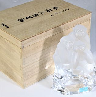 Japanese Hoya Crystal Figurine w Box