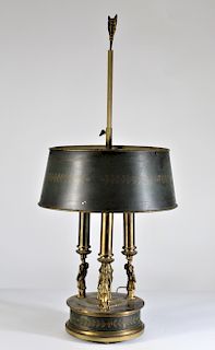 French Gilt Empire Lamp w Figures
