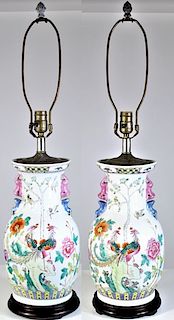 Pair of Chinese Porcelain Vases Mounted as Lamps