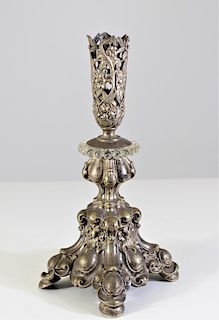 Baroque Metal and Glass Vase