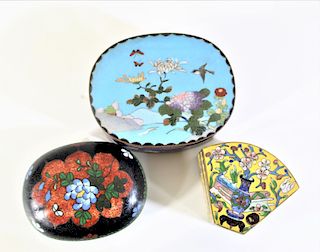 Chinese Cloisonné Boxes of Varying Shapes