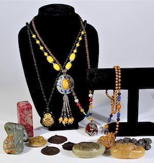 Collection of 23 Pieces of Jewelry and Pendants