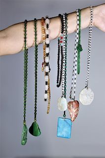 Collection of 10 Beaded Necklaces w Pendants