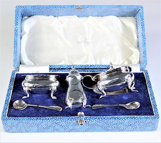 English Silver Spice Set by Walker & Hall