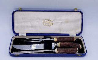 SHEFFIELD 3 PC. CARVING SET IN CASE 