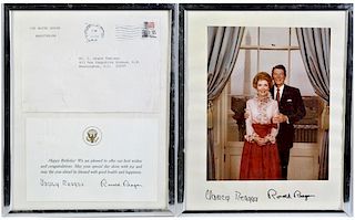 (2) Ronald Reagan Signed Pcs. of Ephemera