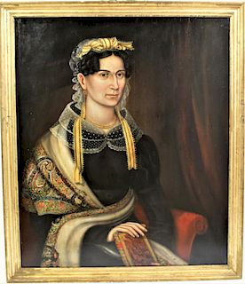Early 19th C Portrait, Oil on Panel