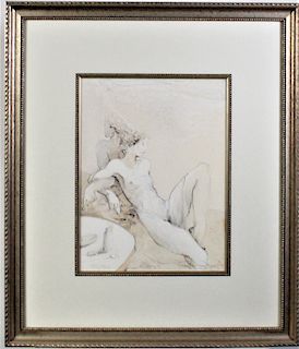 Jorg 1897 Lithograph of Nude Woman