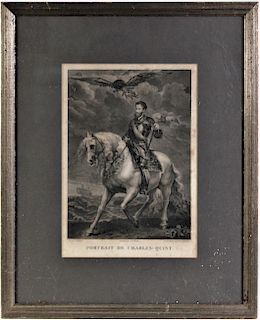 18th C. Engraving, Portrait de Charles-Quint