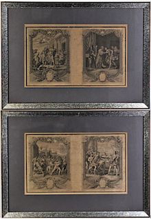 Set of (2) 18th C. French Engravings by Cochin