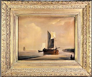 20th Century Maritime Oil on Canvas