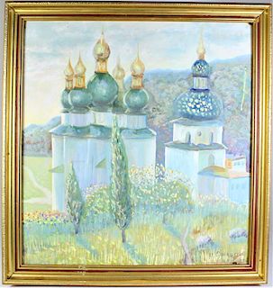 Sinitsky, Russian, Gouache, Vydubytsky Monastery