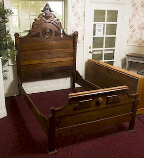 Victorian Full Size Walnut Bed Frame