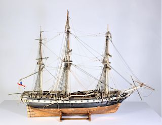 Antique Model of 18th Century French Galleon