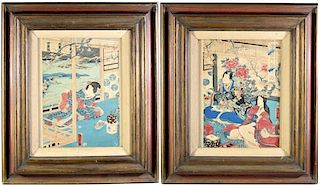19th C. Pair of Japanese Woodblock Prints