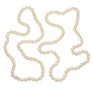 Cultured Pearl Long Strand Necklace