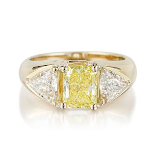 1.79-Carat Fancy Intense Yellow Diamond Ring