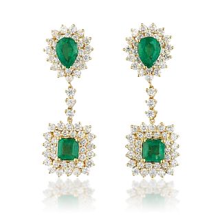 Orianne Emerald and Diamond Earrings