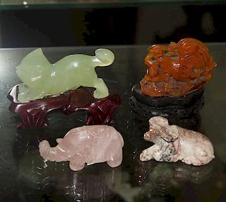 4 Asian Carved Animals