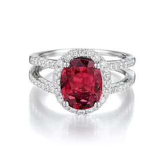 Orianne 2.62-Carat Unheated Ruby and Diamond Ring