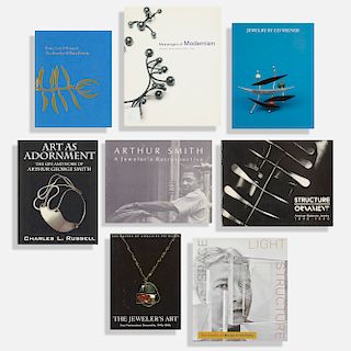 collection of eight books on modern jewelry