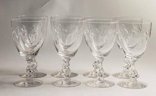 Set of 8 Cut Crystal Wine/Water Goblets