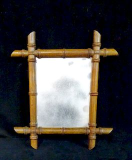 SMALL FAUX BAMBOO MIRROR