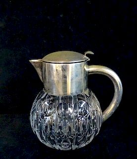 CRYSTAL & SILVERPLATE PITCHER