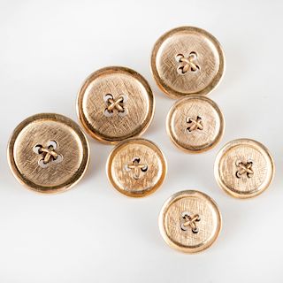 Group of Seven 14k Gold Buttons