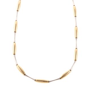 A Ladies 14K White & Yellow Link Necklace