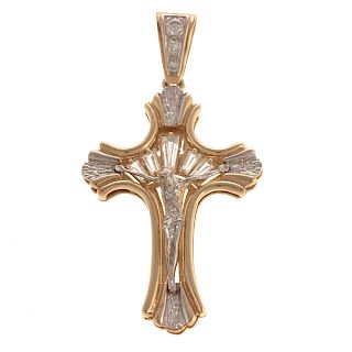 A 10K Crucifix with Cubic Zirconia