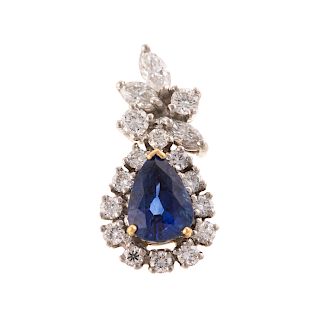 A Very Fine Sapphire & Diamond Pendant in 18K