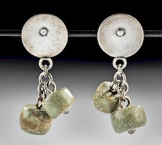 Maya Greenstone / Silver Earrings (pr)
