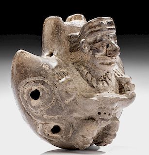 Tairona Pottery Ocarina w/ Sitting Cacique