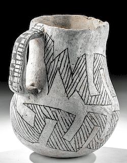 Anasazi Gallup Black on White Pottery Pitcher