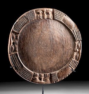 Early 20th C. Nigerian Yoruba Wood Divination Board
