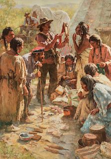 Howard Terpning | Traders Among the Crow